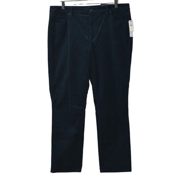 Talbots Corduroy Jeans Womens 16P Flawless High Waist Straight Leg Slimming Blue - Picture 1 of 10